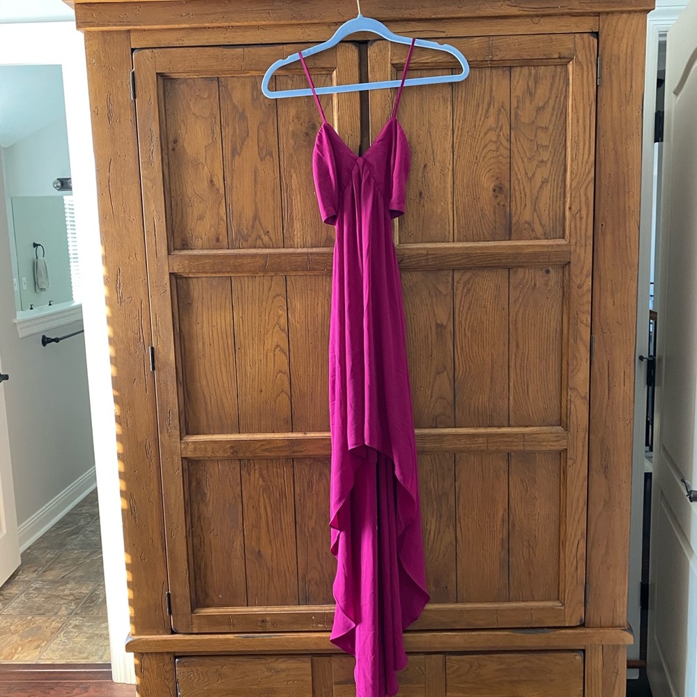 NWOT high low purple spaghetti strap dress!
